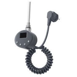 Nowoczesny grzejnik łazienkowy wodno-elektryczny Mila 1200x500 antracyt