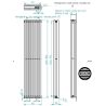 Grzejnik pionowy SQD biały 1800 mm – stalowy, panelowy