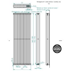 Grzejnik pionowy SQD biały 1800 mm – stalowy, panelowy