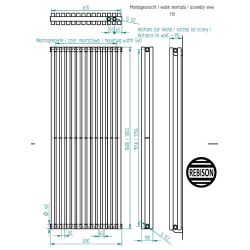Grzejnik pionowy SQD biały 1800 mm – stalowy, panelowy