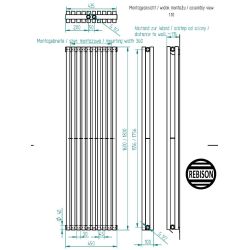 Grzejnik pionowy SQD biały 1800 mm – stalowy, panelowy