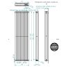 Grzejnik pionowy SQD czarny 1800 mm – stalowy, panelowy