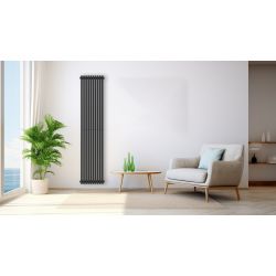 Grzejnik pionowy SQD czarny 1800 mm – stalowy, panelowy