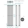 Grzejnik pionowy SQD czarny 1800 mm – stalowy, panelowy