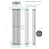 Grzejnik pionowy SQD czarny 1800 mm – stalowy, panelowy