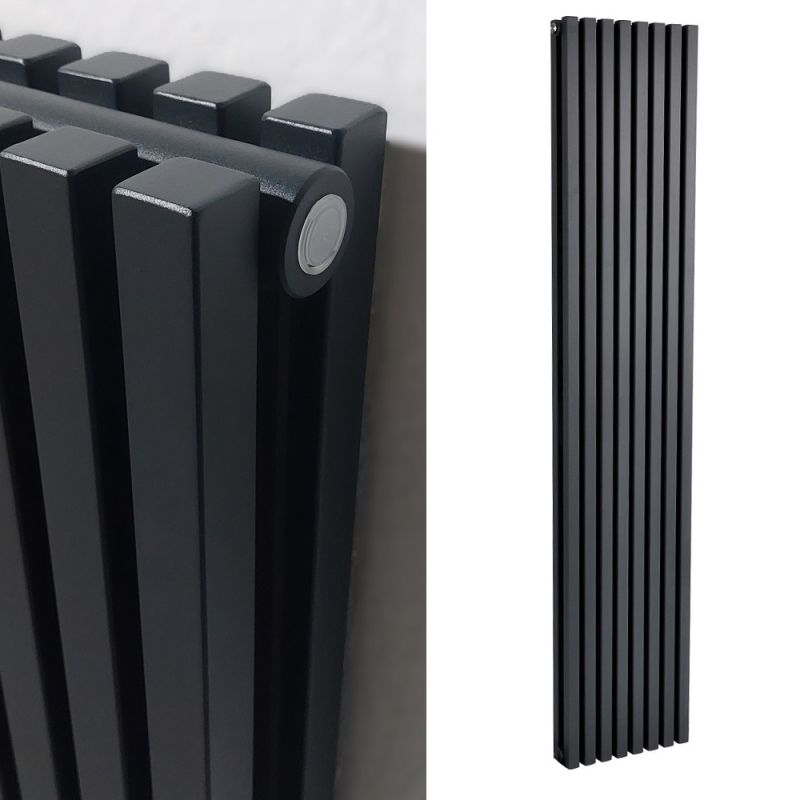 Grzejnik pionowy SQD czarny 1800 mm – stalowy, panelowy Grzejnik pionowy SQD czarny 1800 mm – stalowy, panelowy