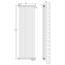 Grzejnik dekoracyjny C3 – pionowy grzejnik pokojowy biały 1800 mm