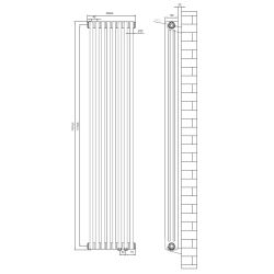 Grzejnik dekoracyjny C3 – pionowy grzejnik pokojowy czarny 1800 mm