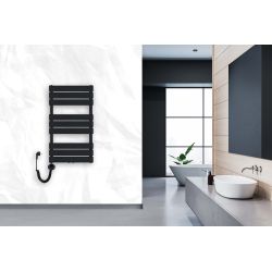 Grzejnik łazienkowy elektryczny Mila 900x500 czarny 18