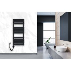Grzejnik łazienkowy elektryczny Mila 1200x500 czarny 18