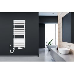 Grzejnik łazienkowy wodno-elektryczny Mila 1200x500 biały 5