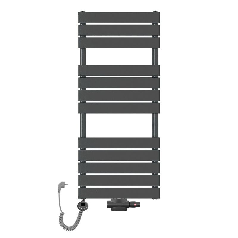 Grzejnik łazienkowy wodno-elektryczny Mila 1200x500 antracyt 1