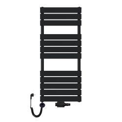 Grzejnik łazienkowy wodno-elektryczny Mila 1200x500 czarny