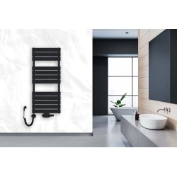 Grzejnik łazienkowy wodno-elektryczny Mila 1200x500 czarny 5