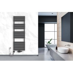 Grzejnik łazienkowy wodno-elektryczny Mila 1500x500 antracyt 5
