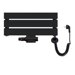 Grzejnik łazienkowy wodno-elektryczny Mila 1500x500 czarny 4