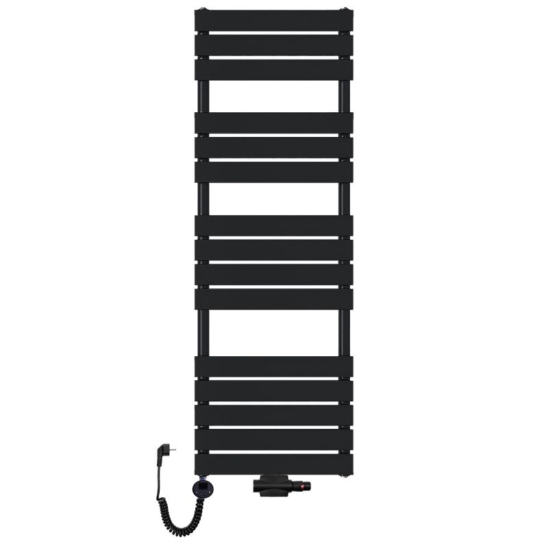 Grzejnik łazienkowy wodno-elektryczny Mila 1500x500 czarny 1 Grzejnik łazienkowy wodno-elektryczny Mila 1500x500 czarny 1