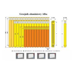 Grzejnik aluminiowy Alba 600 5