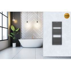 Grzejnik łazienkowy Mila 1200x500 antracyt z półką grzewczą 13