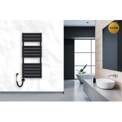 Grzejnik łazienkowy elektryczny Mila 1200x500 czarny