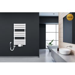 Grzejnik łazienkowy wodno-elektryczny Mila 900x500 biały
