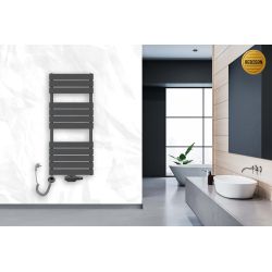 Grzejnik łazienkowy wodno-elektryczny Mila 1200x500 antracyt