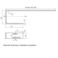 Wieszak do grzejnika stalowego model Julia czarny 6