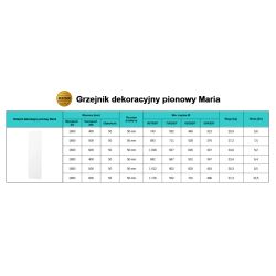 Dekoracyjny grzejnik płaski pionowy Maria 1800 antracytowy