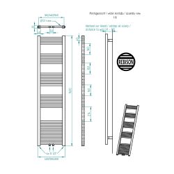Grzejnik łazienkowy drabinkowy TRM 1600 biały elektryczny